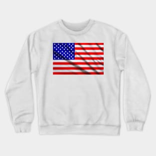 American USA flag. The flag flutters in waves Crewneck Sweatshirt